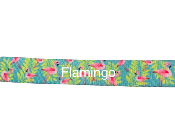 Flamingo Patterned Leash and Collar Set