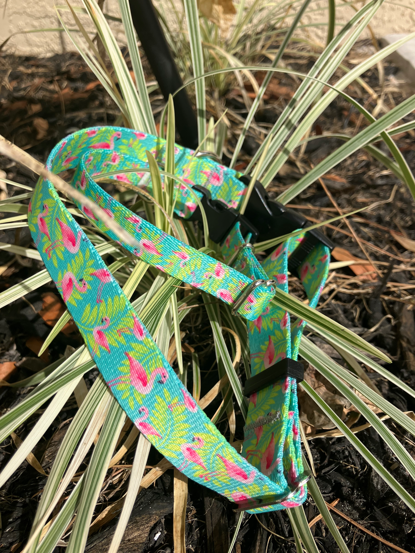 Flamingo Patterned Leash and Collar Set