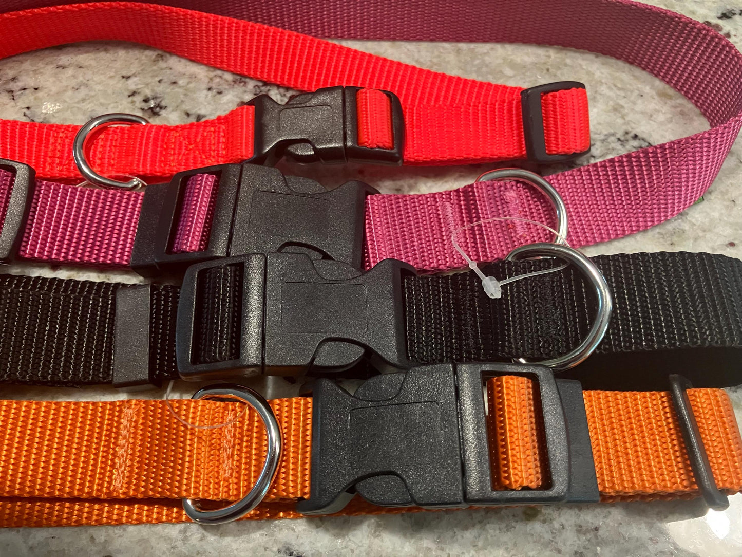 Nylon Plain Flat dog collar, multiple sizes, Simple durable collar