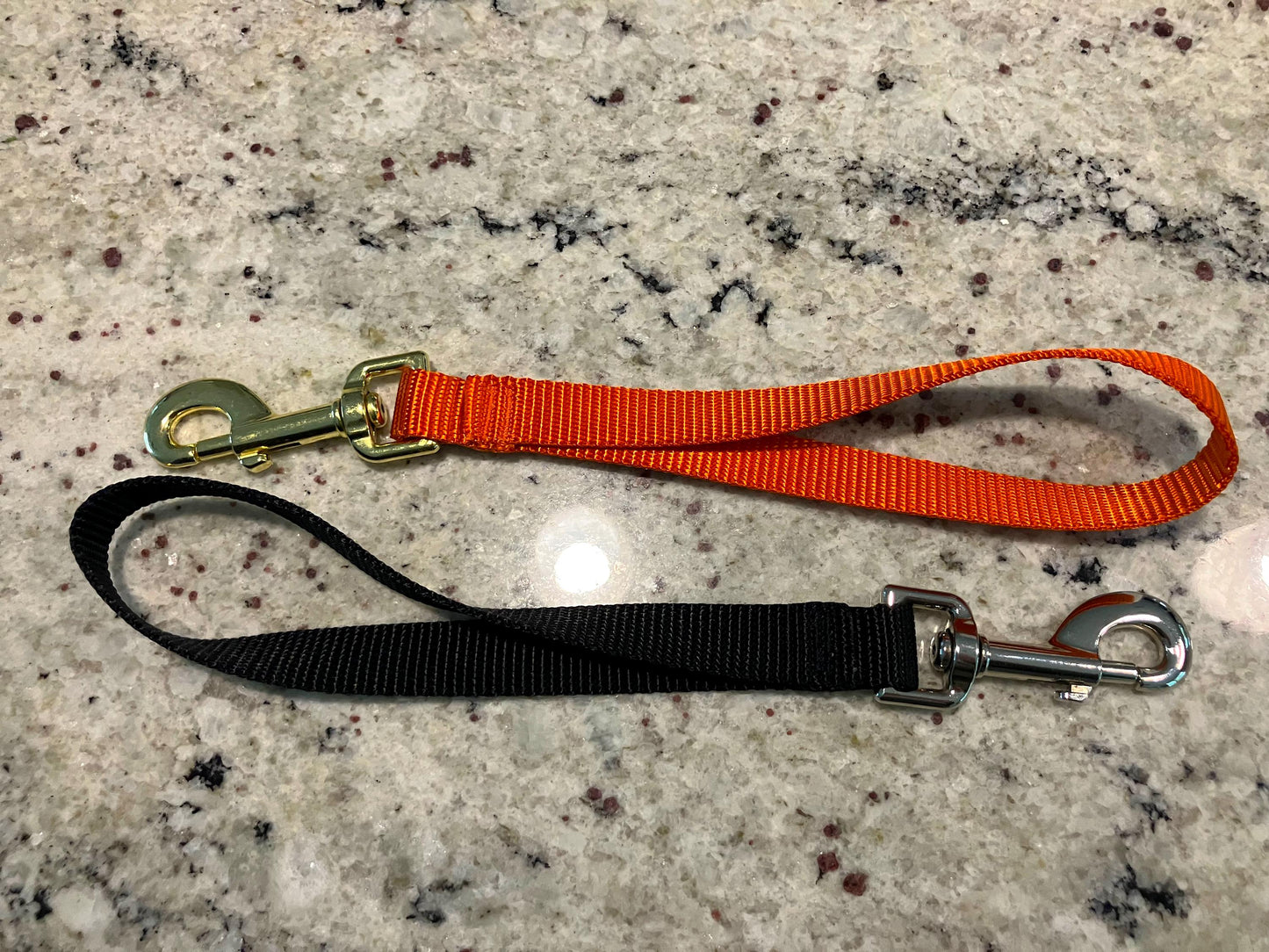 12" tab leash handle, 3/4" width heavy duty nylon, dog training tab leash