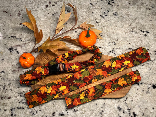 Cute Pet Collar Covers - Thanksgiving and Fall Collar Accessories - Fall Leaves - Collar sleeve- scrunchie