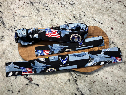 US Air Force dog Collar Cover, military dog scrunchie, handmade in USA, dog collar accessories, pet neckwear
