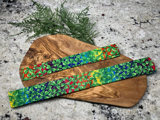 Sparkly Rainbow Clover Dog Collar Cover, Dog scrunchie, Saint Patricks Day dog wear