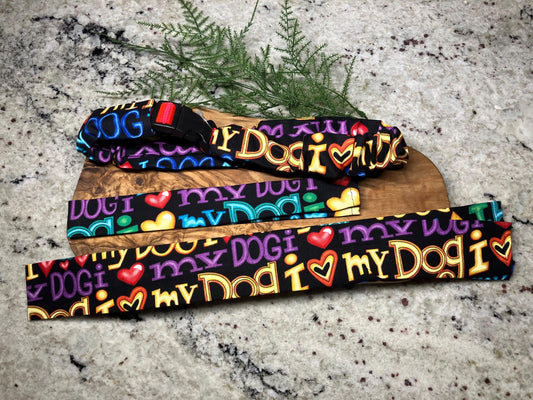 I love my Dog Collar Cover, Cute Dog accessories, Dog Scrunchie