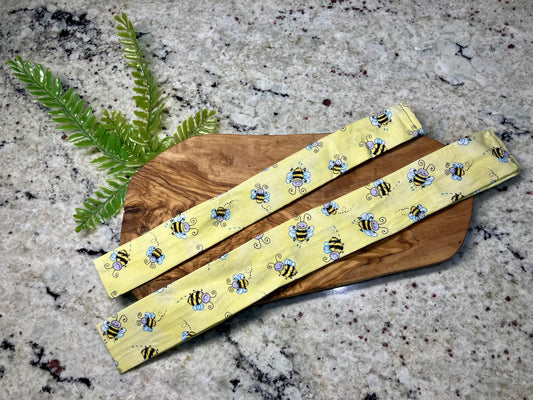 Whimsical yellow bumble bee dog collar cover - dog scrunchie - dog collar accessories - handmade in USA